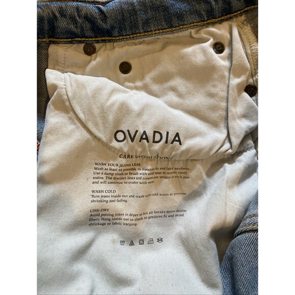 OVADIA NY Men's Size 34 Light PAINT SPLATTER Skinny Fit Mid Rise Stretch Jeans - Picture 14 of 14